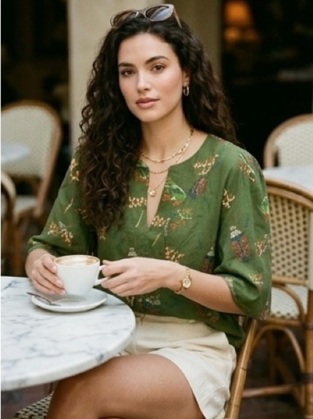 Jude Connally Jenny Gardens Flutter Sleeve V-Neck Top 🌿✨ - Picture 3 of 10